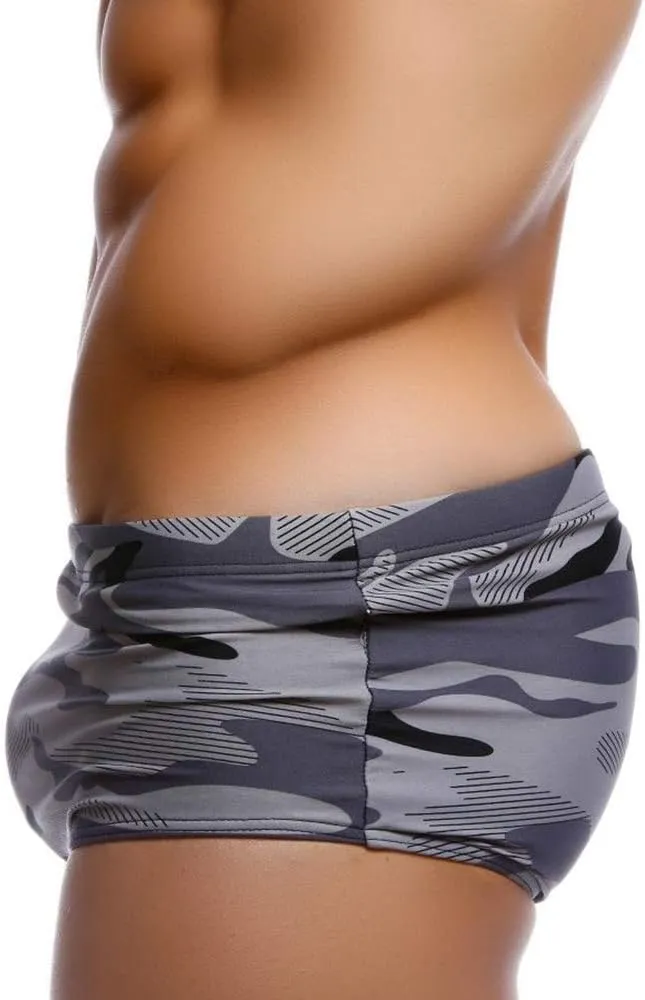 UXH New Men Swimwear Boxer Beach Shorts suilt Men's Boxer Surfing Swim Pants Stretch Swimming Trunks