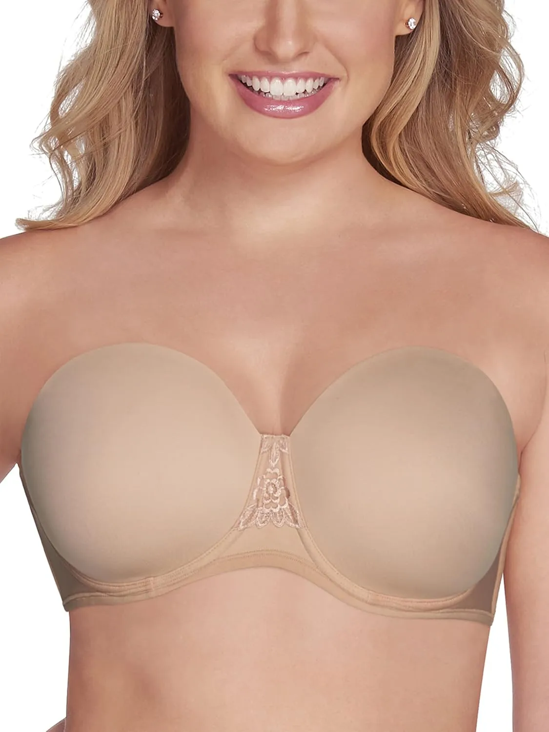 Vanity Fair Women's Beauty Back Smoothing Strapless Bra, 4-Way Stretch Fabric, Lightly Lined Cups Up to H