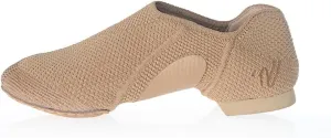 Varsity Knit Strut Tan Slip On Split Sole Dance and Jazz Shoes