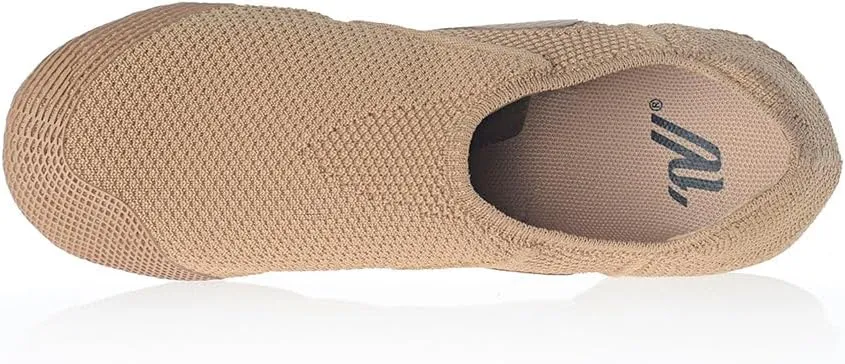 Varsity Knit Strut Tan Slip On Split Sole Dance and Jazz Shoes
