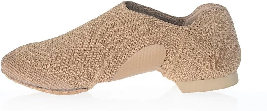 Varsity Knit Strut Tan Slip On Split Sole Dance and Jazz Shoes