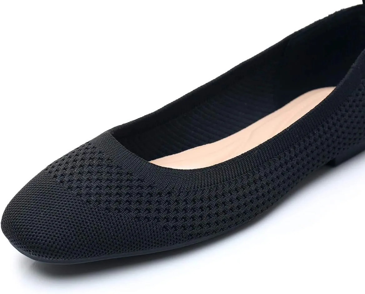 VenusCelia Women's Flexible Knit Flat Shoe