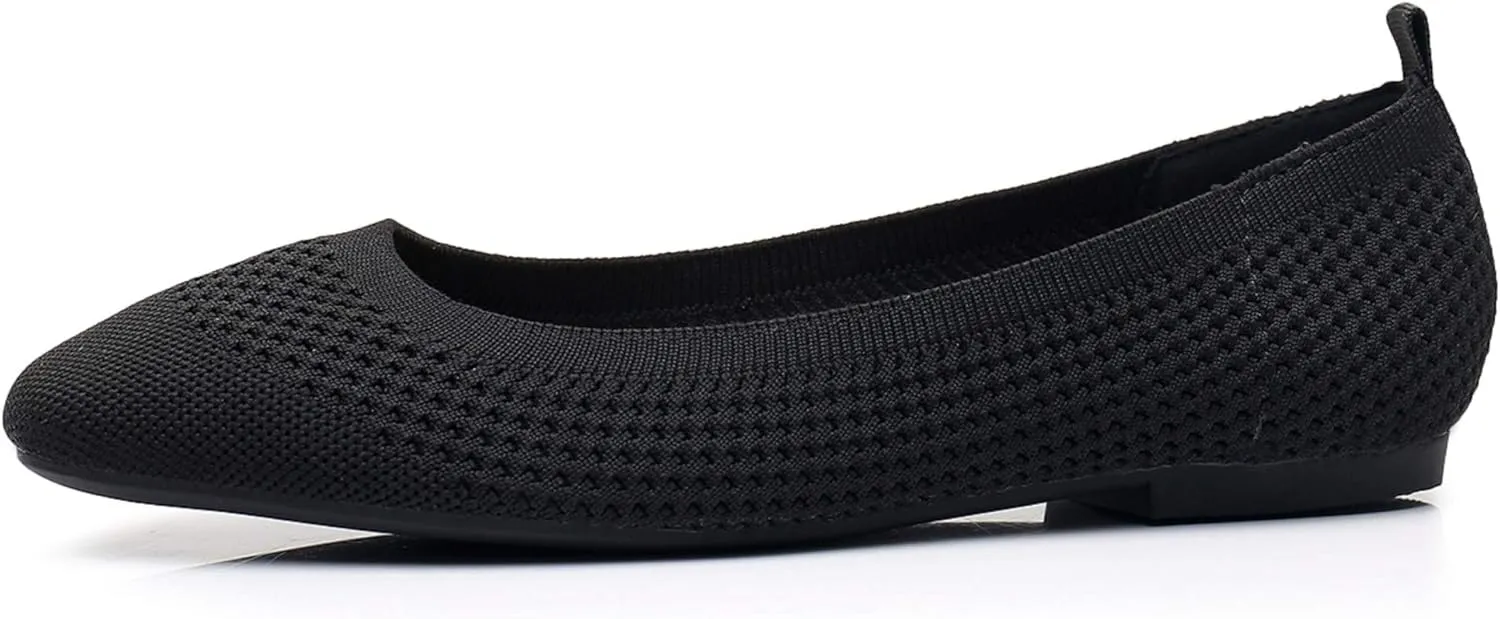 VenusCelia Women's Flexible Knit Flat Shoe