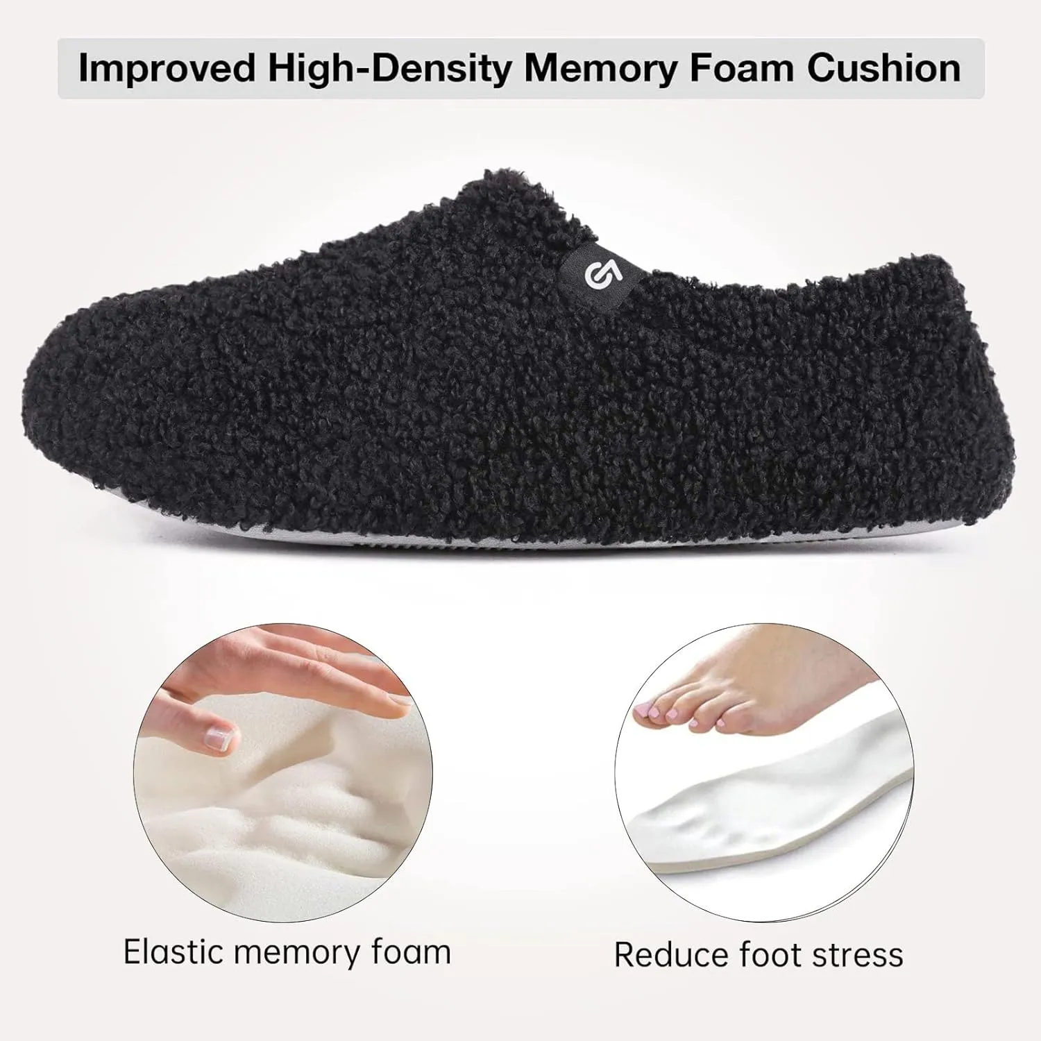 VeraCosy Women's Fuzzy Teddy Slippers Lightweight Memory Foam Indoor House Shoes