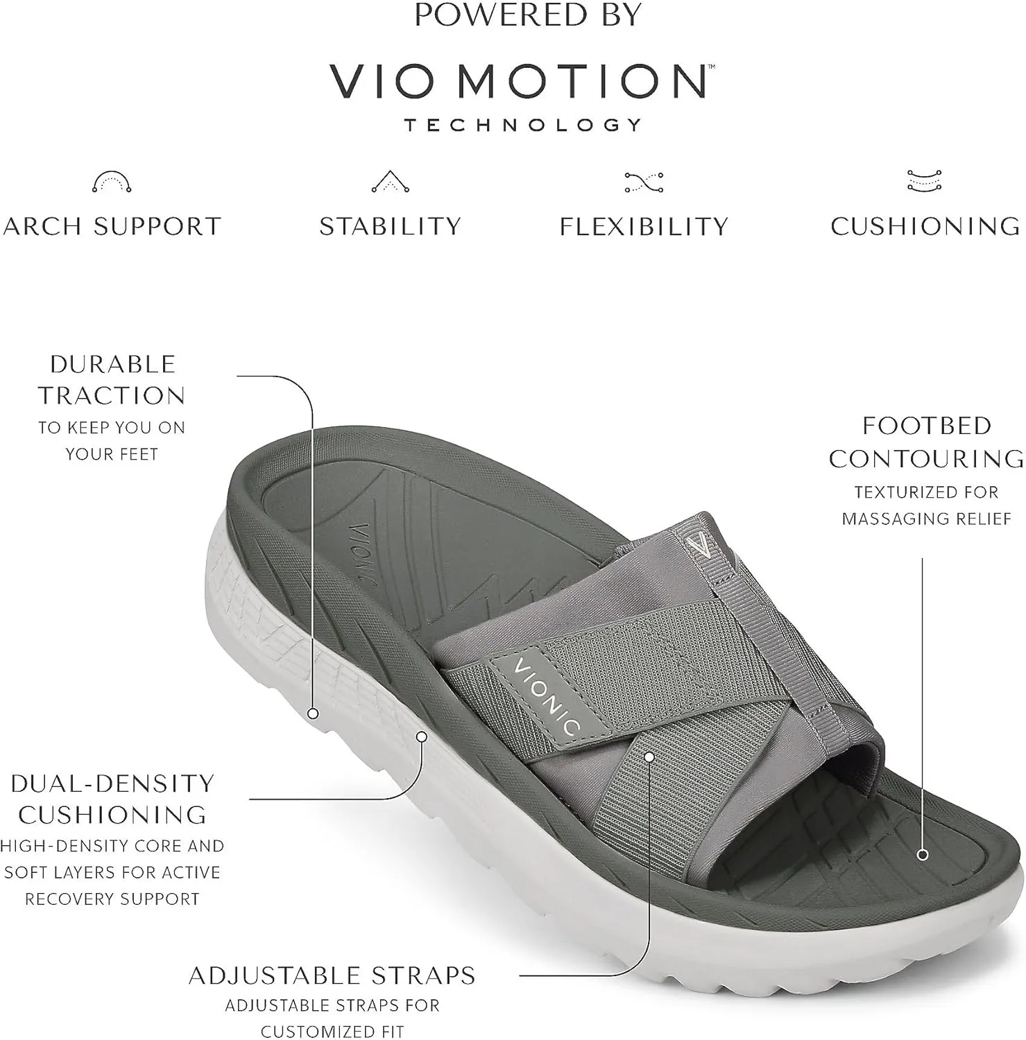 Vionic Rebound Unisex Recovery Slide Sandals - Comfort & Support