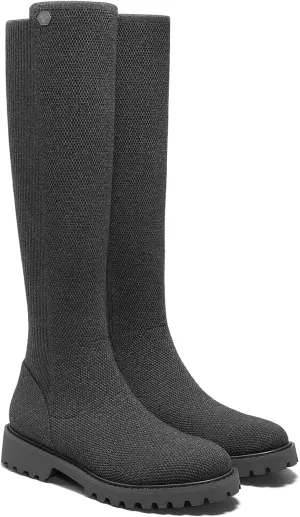 VIVAIA Filipa Women's knee-high Boots Slip on High Round-toe Booties Lady Dress Blazer Skirt Jeans Winter Fall Water Repellent Boots