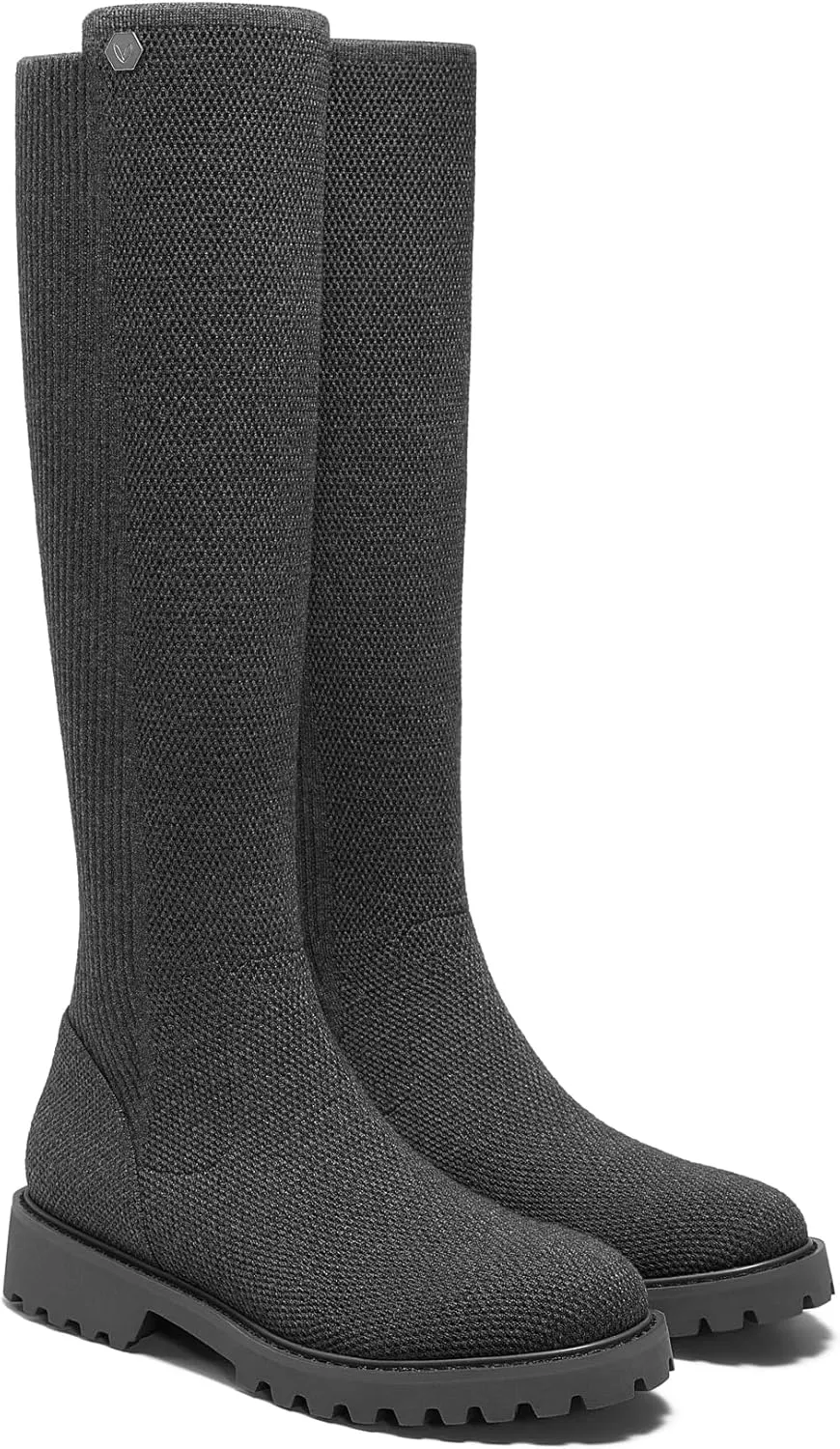 VIVAIA Filipa Women's knee-high Boots Slip on High Round-toe Booties Lady Dress Blazer Skirt Jeans Winter Fall Water Repellent Boots