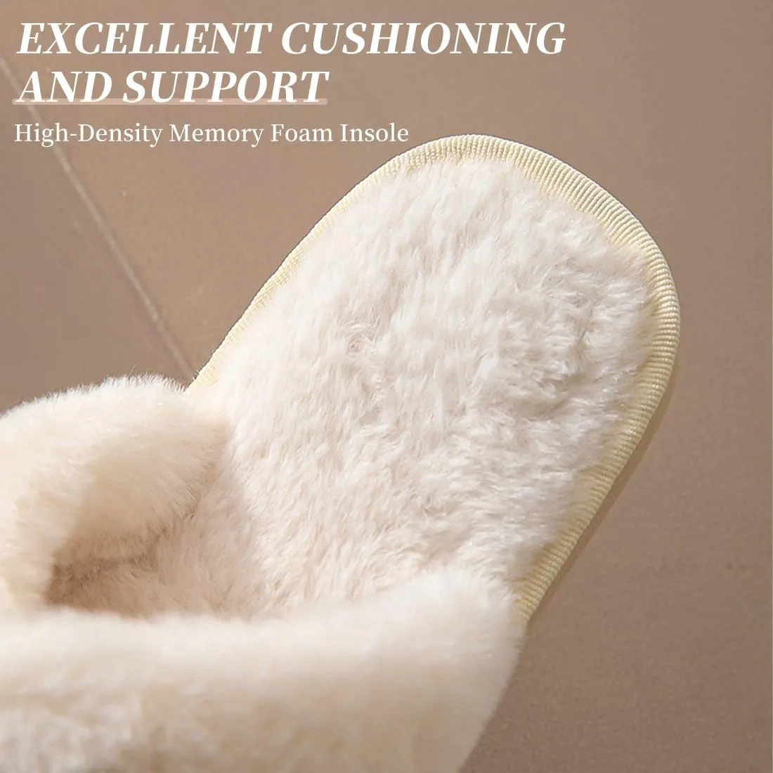 VOPHIA Bride Fuzzy Slippers - Cross Band Soft Wedding Slippers for Bridal Shower