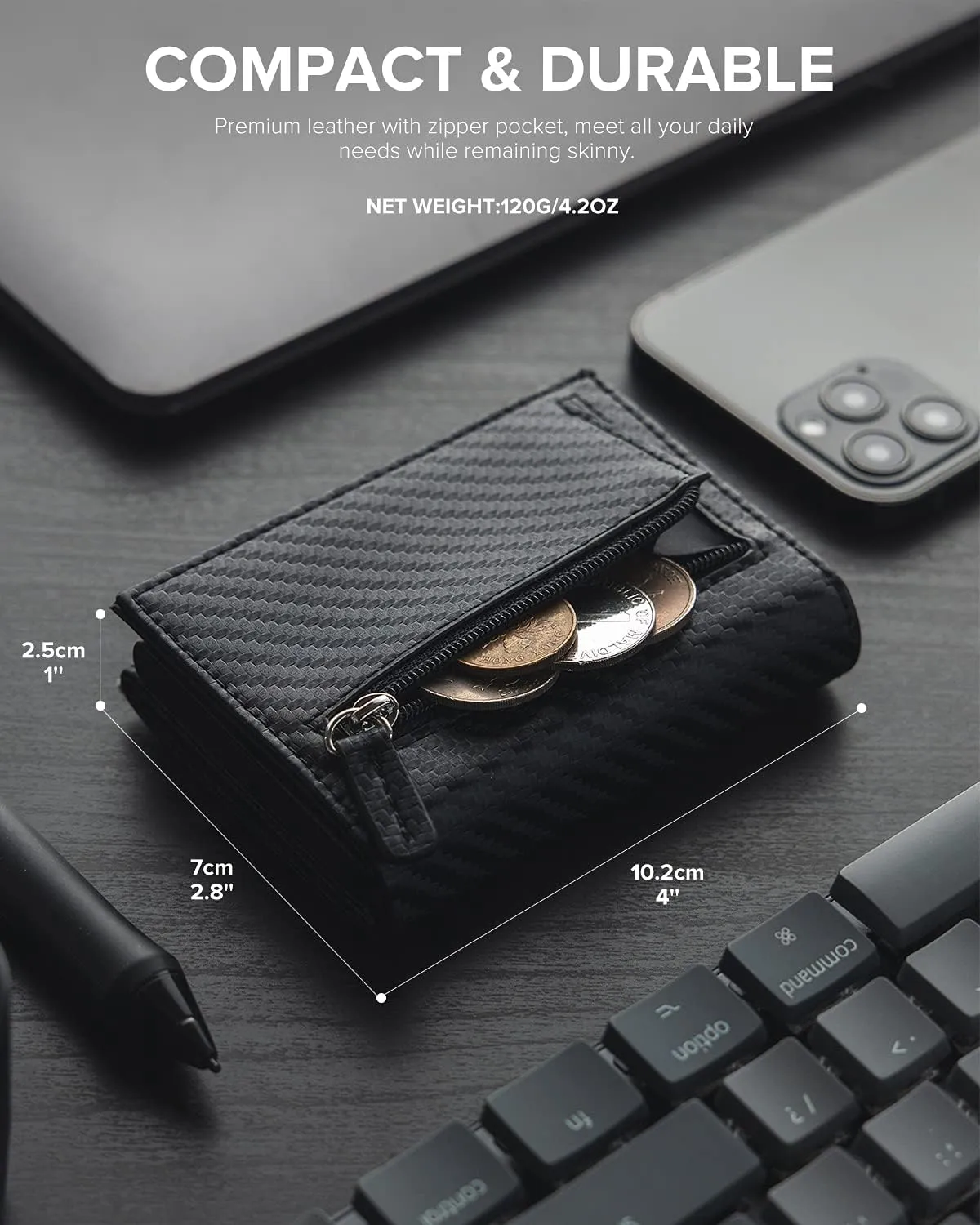 VULKIT Card Holder Wallet with Coin Pocket Magnetic Closure Pop Up Cards With ID Window Leather Wallet for Cash & Credit Cards