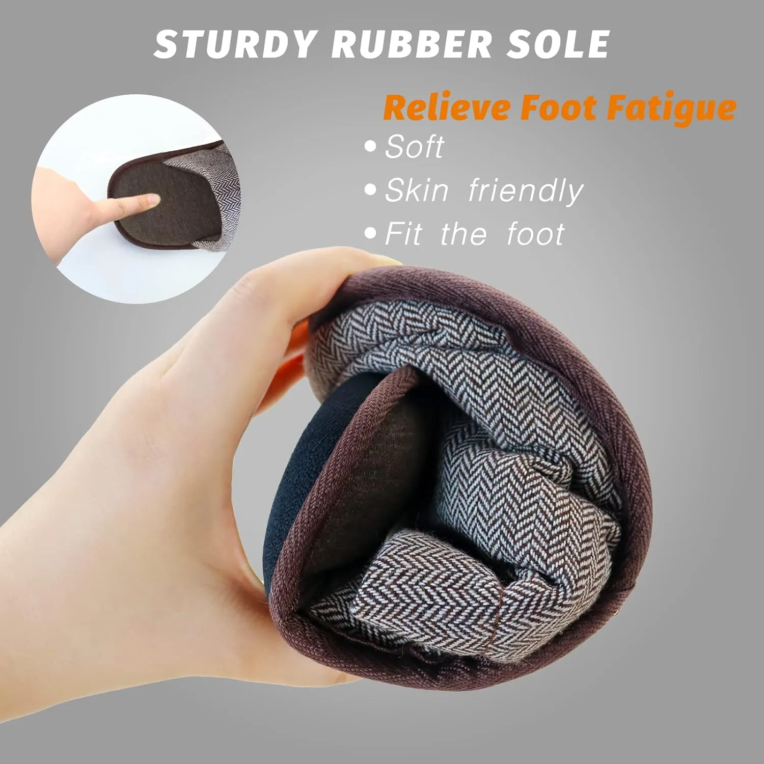 WALKFUN Comfortable House Slippers for Men Full Toe Comfortable Indoor Slip on Warm Slides Sandals with Memory Foam for Bedroom,Indoor Home