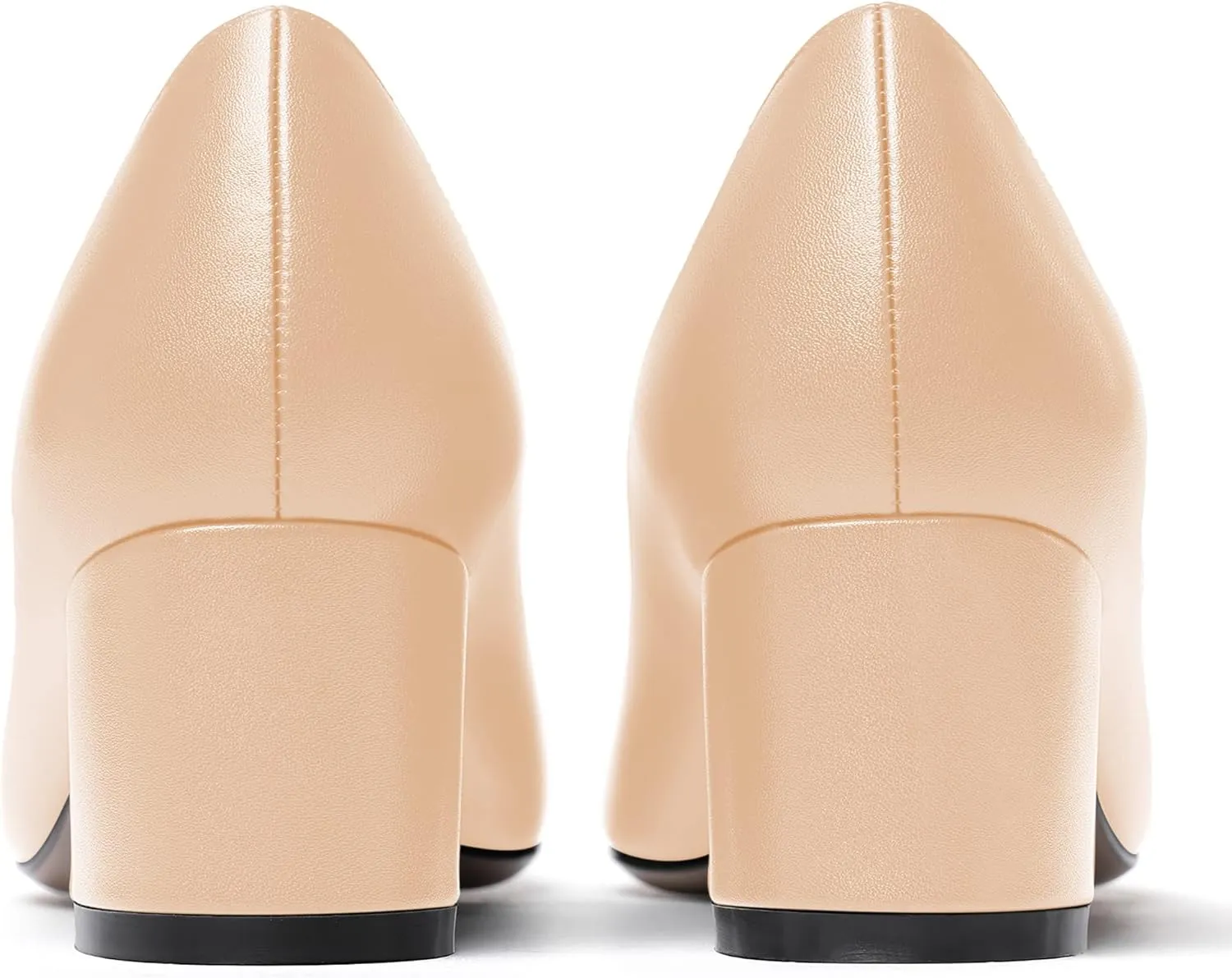 WAYDERNS Women's Matte Slip On Pointed Toe Chunky Low Block Heel Pumps Shoes 2 Inch