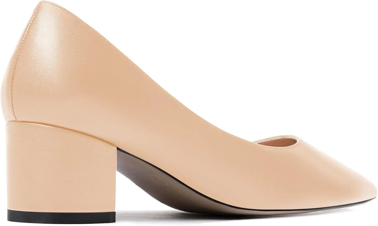 WAYDERNS Women's Matte Slip On Pointed Toe Chunky Low Block Heel Pumps Shoes 2 Inch