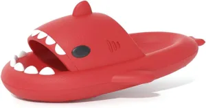 welltree Shark Slides for Women and Men Novelty Pillow Slippers Open Toe Shark Sandals Cushioned Cloud Slides