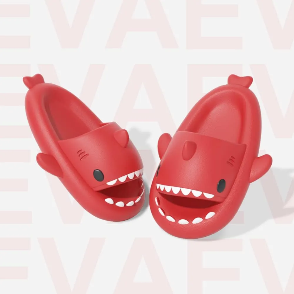 welltree Shark Slides for Women and Men Novelty Pillow Slippers Open Toe Shark Sandals Cushioned Cloud Slides