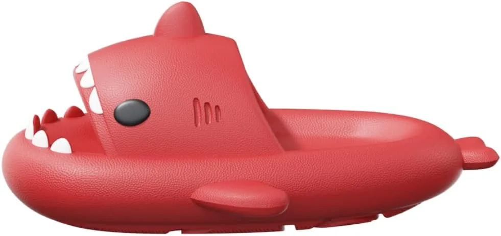 welltree Shark Slides for Women and Men Novelty Pillow Slippers Open Toe Shark Sandals Cushioned Cloud Slides