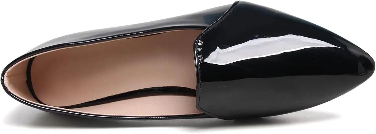 WENJIAZHIZHI Ballet Flats for Women Comfortable Women's Flats Memory Foam Slip on Pointed Toe Flats Shoes Women Solid