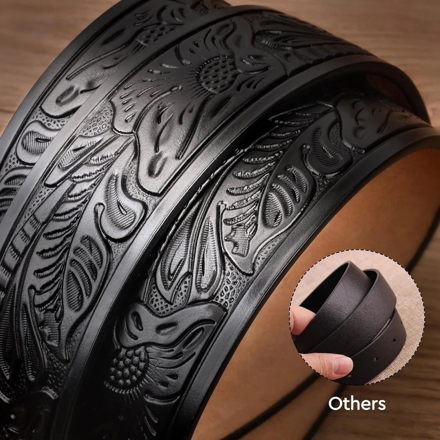 Western Leather Ratchet Belt for Men and Women Classic Design for Casual Wear and Jeans