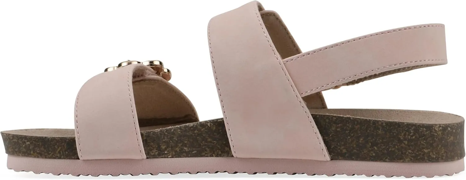 White Mountain Kids Girls' Gingham Floral Buckle Sandal