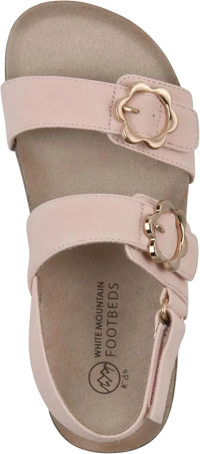 White Mountain Kids Girls' Gingham Floral Buckle Sandal