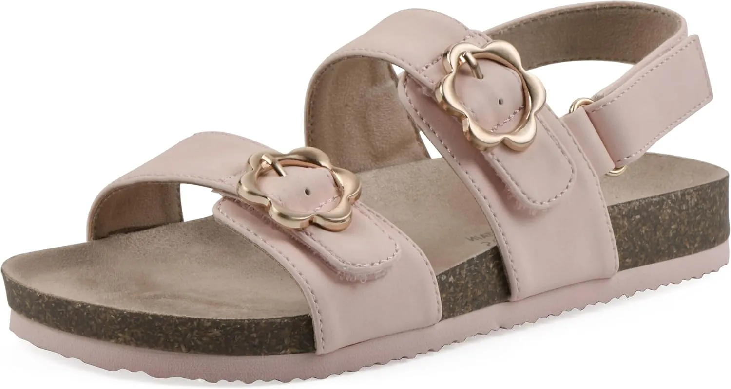 White Mountain Kids Girls' Gingham Floral Buckle Sandal