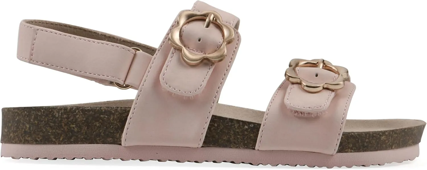 White Mountain Kids Girls' Gingham Floral Buckle Sandal