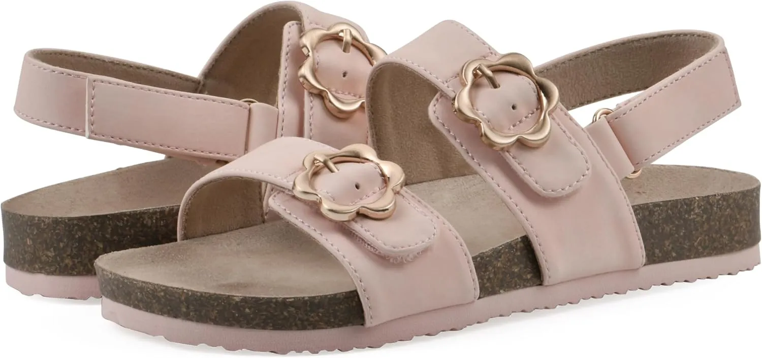 White Mountain Kids Girls' Gingham Floral Buckle Sandal