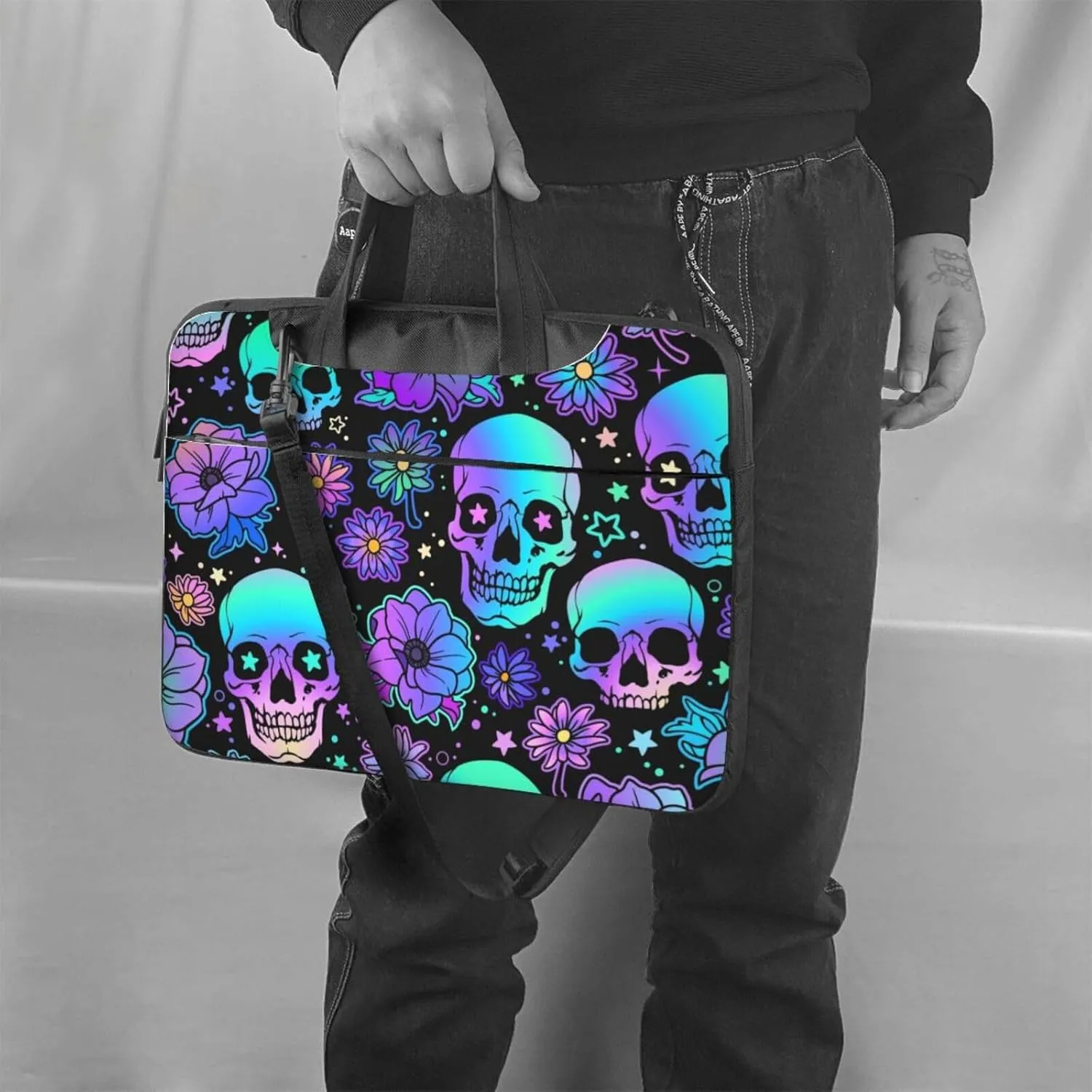 Witchcraft Cat Stars Laptop Bag Classic Slim Briefcase Messenger Bag, Spacious, Ergonomic