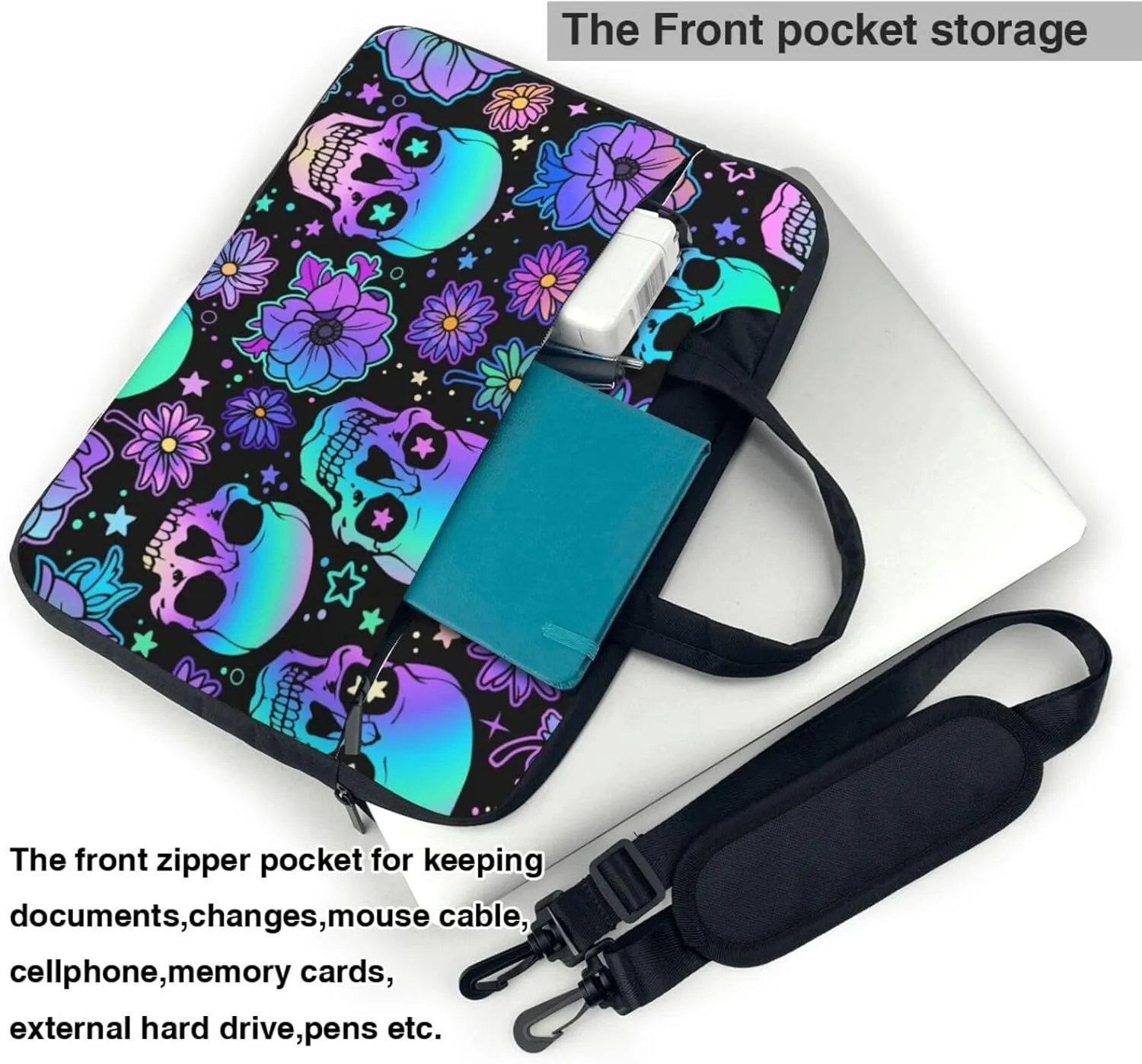 Witchcraft Cat Stars Laptop Bag Classic Slim Briefcase Messenger Bag, Spacious, Ergonomic