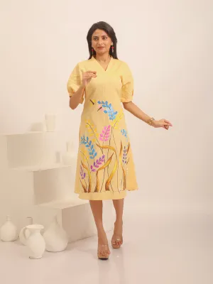 with Cotton Andhra Dress Colour Local shipping options Handloom Botanical Sandal Design Highly-rated Hand-Painted