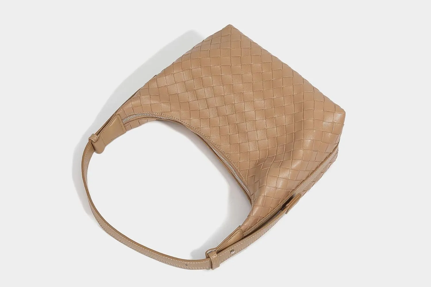 Women Dumpling Hobo Bag Woven Shopping Purse Soft Weaving Pattern Leather Shoulder Bag for Women Daily Ladies Crossbody Bag
