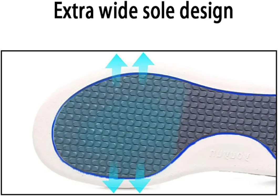 Women Men Extra Wide Edema Sandal Elder Adjustable Swollen Feet Diabetic Slippers Breathable Mesh Anti-Slip Rubber Sole Walking Sneaker