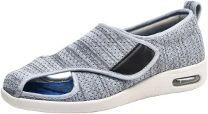 Women Men Extra Wide Edema Sandal Elder Adjustable Swollen Feet Diabetic Slippers Breathable Mesh Anti-Slip Rubber Sole Walking Sneaker