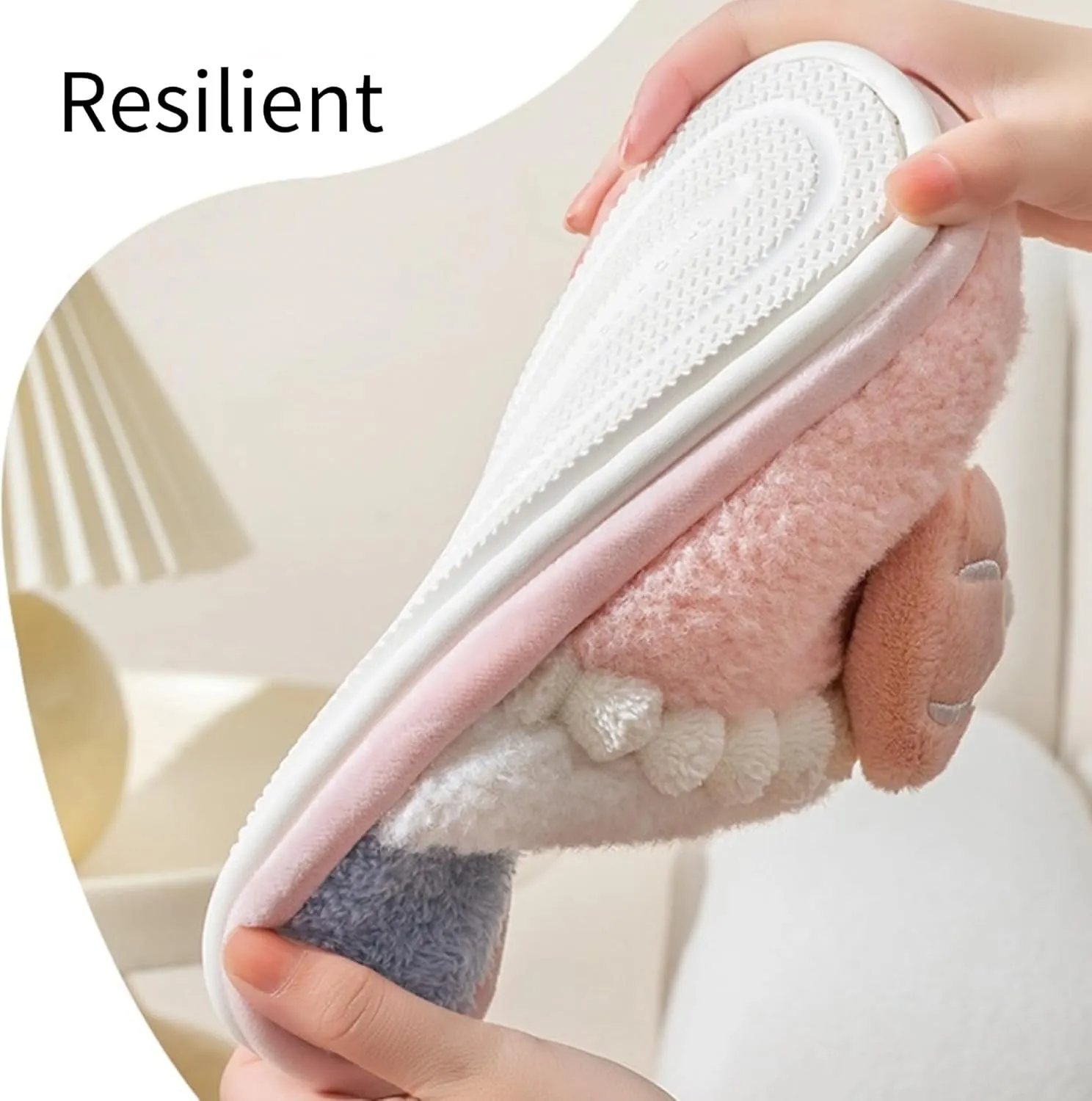 Women's Bow House Slippers Soft Fleece Plush Comfy Cotton Home Slippers with Bows Indoor Cute Bow Tie Slippers Cozy Slip On Slides Winter Warm Fuzzy Bedroom Slippers Shoes Non-Slip