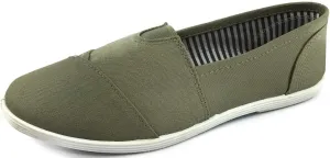 Womens Canvas Slip-On Shoes with Padded Insole