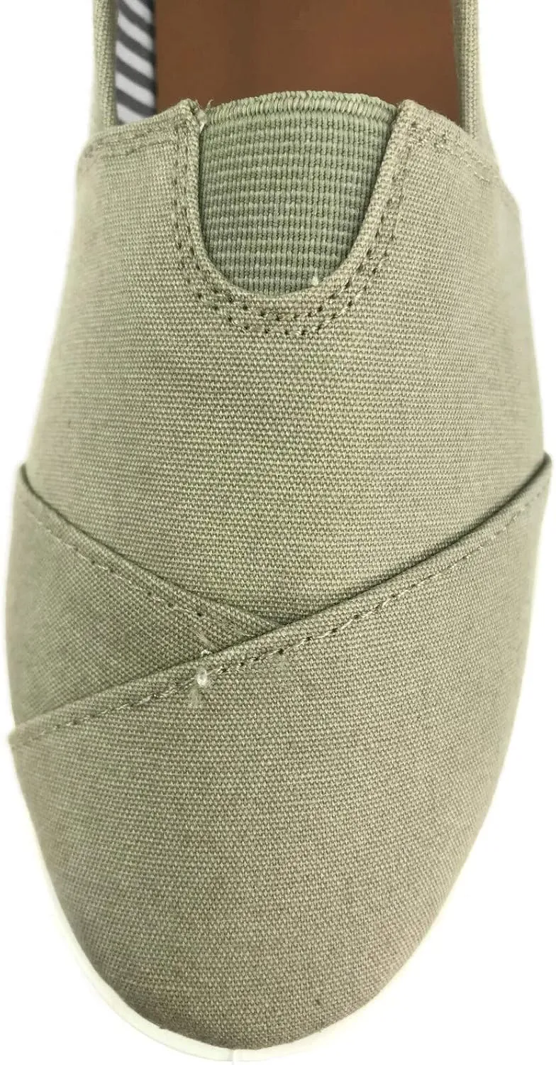 Womens Canvas Slip-On Shoes with Padded Insole