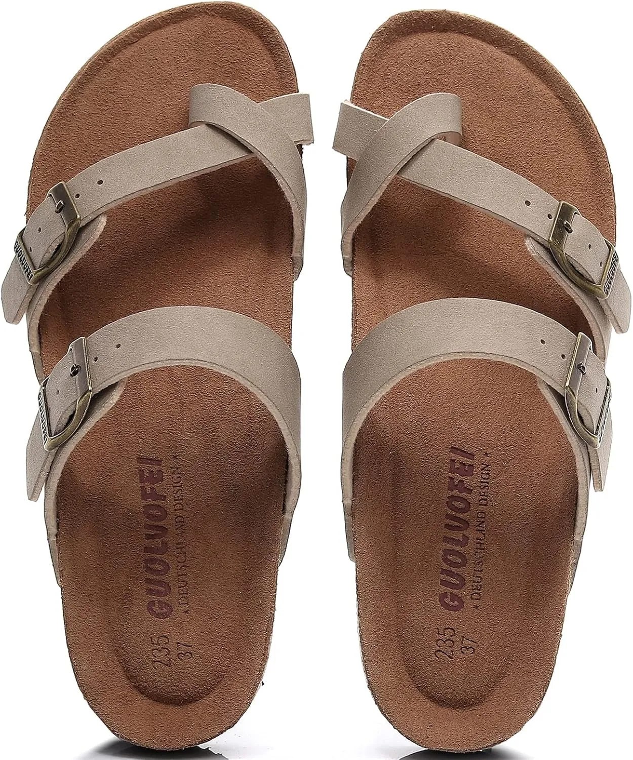 Women's Cork Footbed Slide Sandals With Arch Support,Comfortable Summer Beach Sandals For Women Girls Ladies