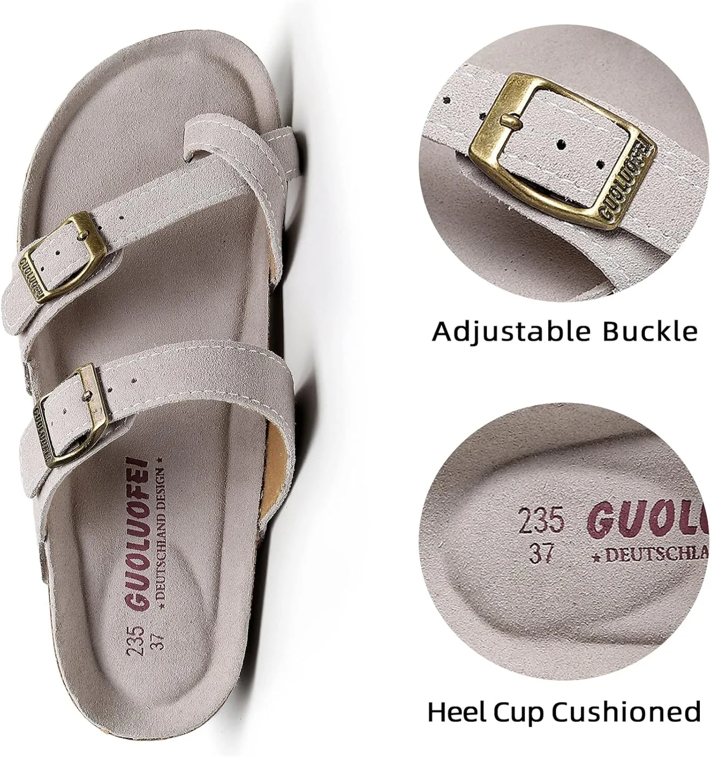 Women's Cork Footbed Slide Sandals With Arch Support,Comfortable Summer Beach Sandals For Women Girls Ladies