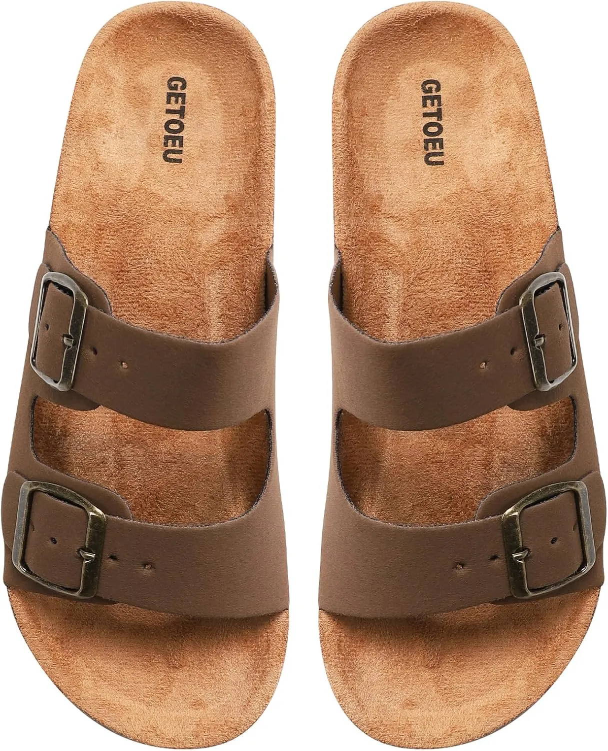 Women's Cork Sandals Comfortable Adjustable Buckle Strap Cork Footbed Arch Support Casual Ease of Wear Outdoor Slide Sandals