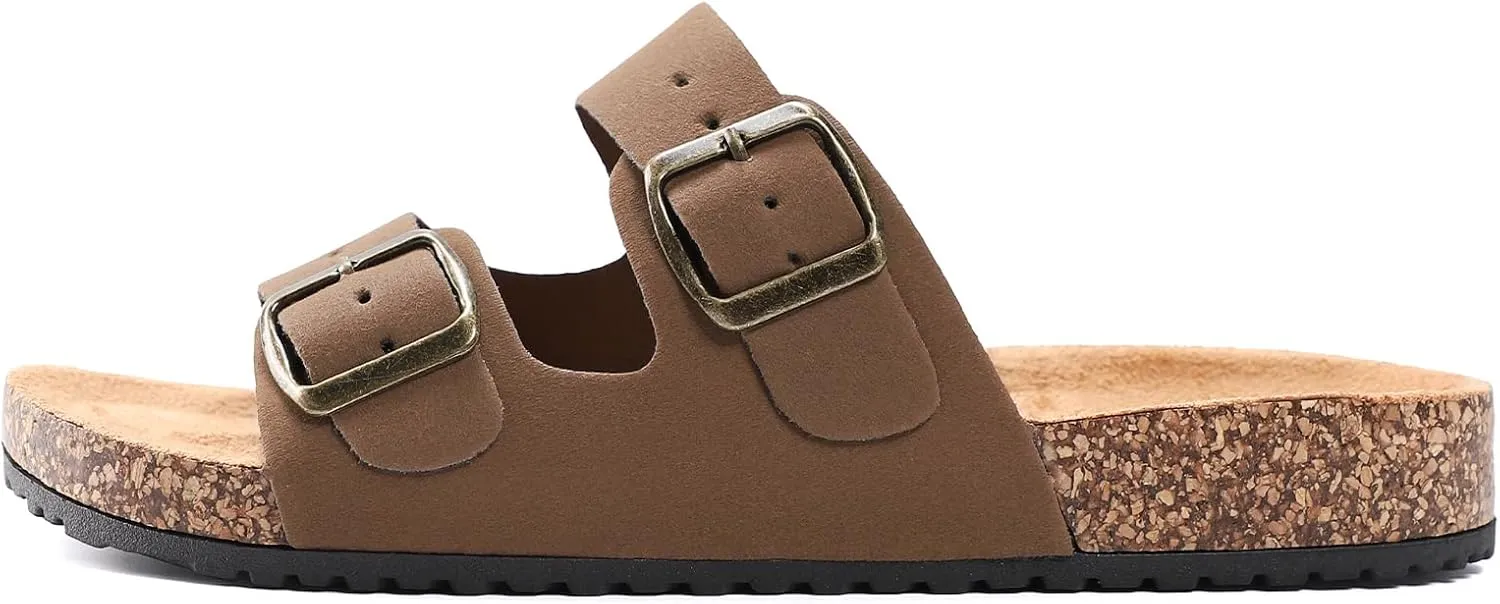 Women's Cork Sandals Comfortable Adjustable Buckle Strap Cork Footbed Arch Support Casual Ease of Wear Outdoor Slide Sandals