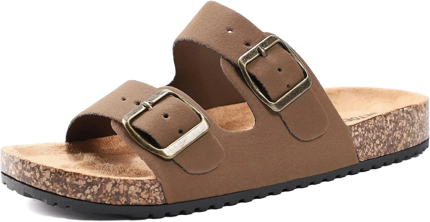 Women's Cork Sandals Comfortable Adjustable Buckle Strap Cork Footbed Arch Support Casual Ease of Wear Outdoor Slide Sandals