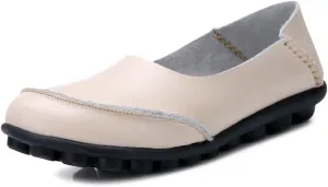 Women's Cowhide Leather Loafers Flats Moccasins Slip-On