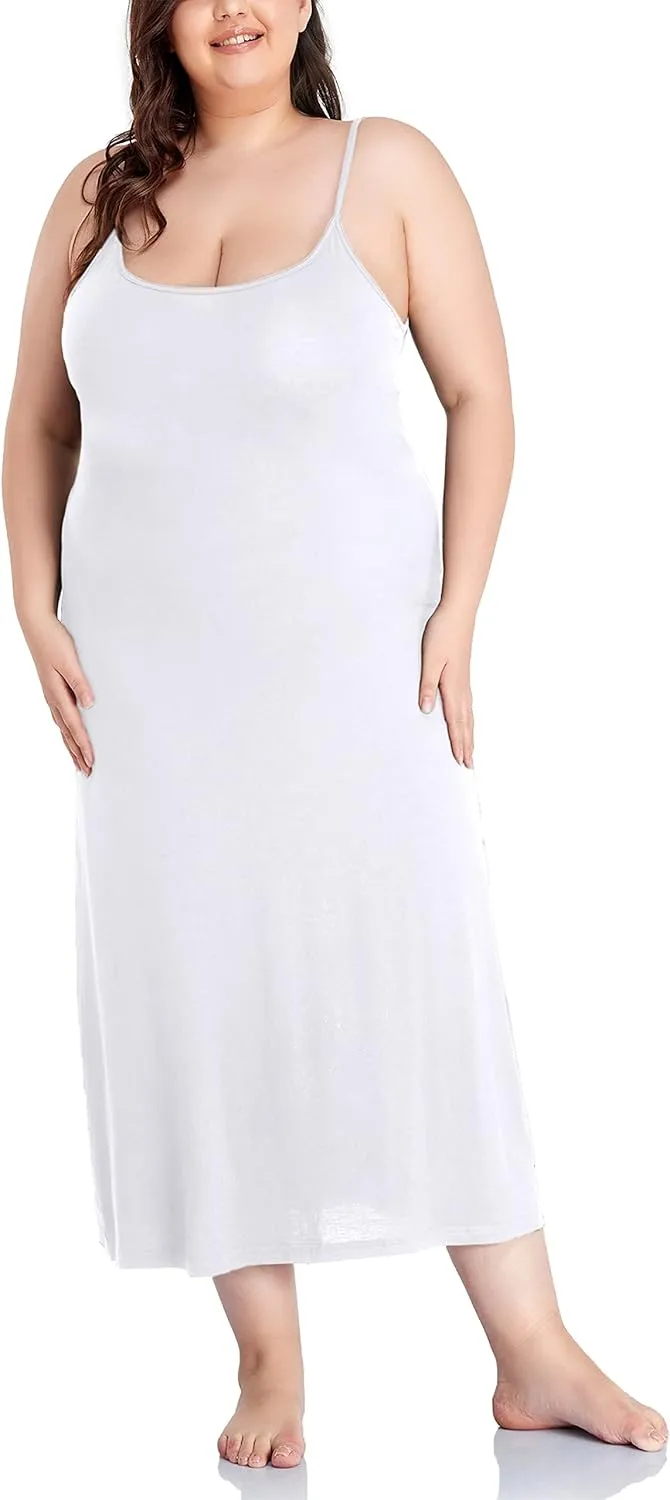 Women's Full Slip for Under Dresses Plus Size Long Nightgown Cami Dress