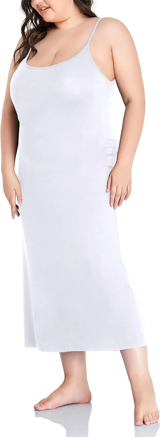 Women's Full Slip for Under Dresses Plus Size Long Nightgown Cami Dress
