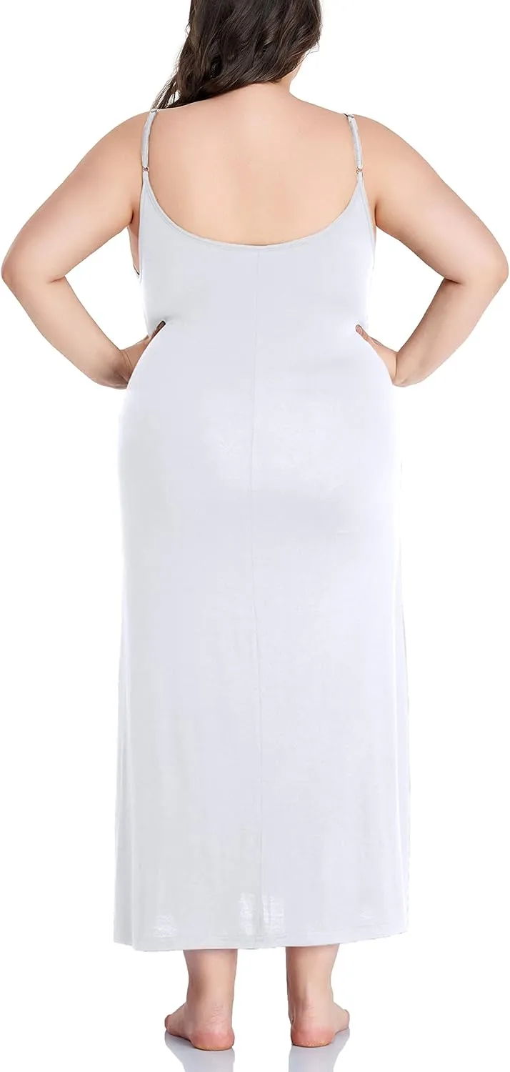 Women's Full Slip for Under Dresses Plus Size Long Nightgown Cami Dress