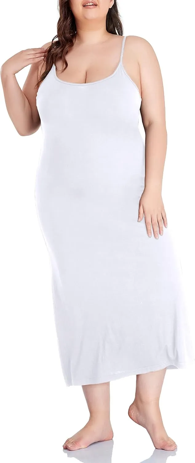Women's Full Slip for Under Dresses Plus Size Long Nightgown Cami Dress