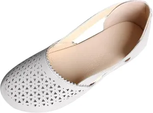 Women's Hollow Wedge Sandals Round Closed Toe Soft Loafers Outdoor Walking Shoes Comfortable Breathable Elastic Sandals Summer Lightweight Slip-on Beach Casual Sandal