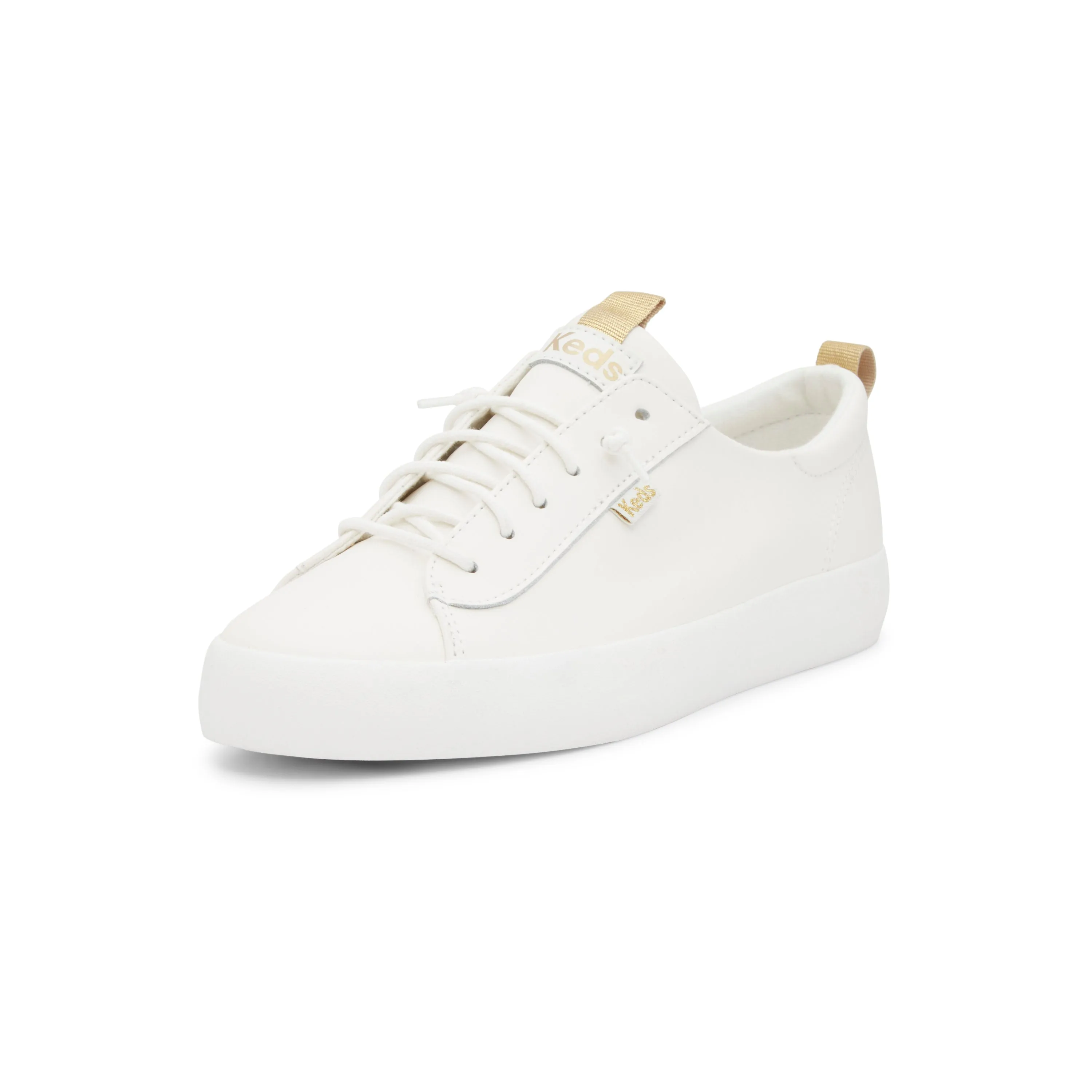 Women's Kickback Leather Metallic Pops - White