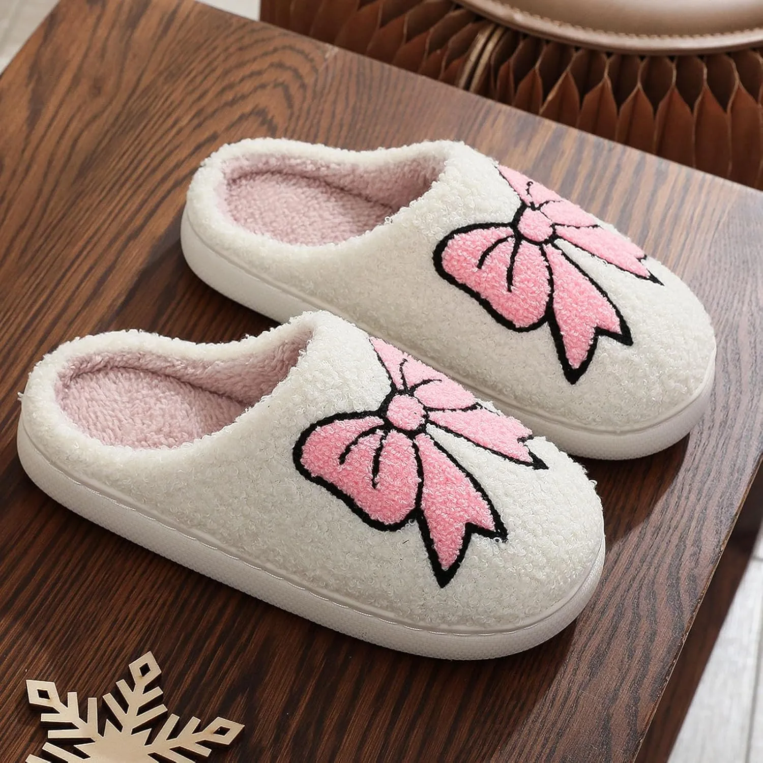 Womens Mens Slip on House Slippers Memory Foam Slippers Scuff Outdoor Indoor Warm Plush Bedroom Shoes