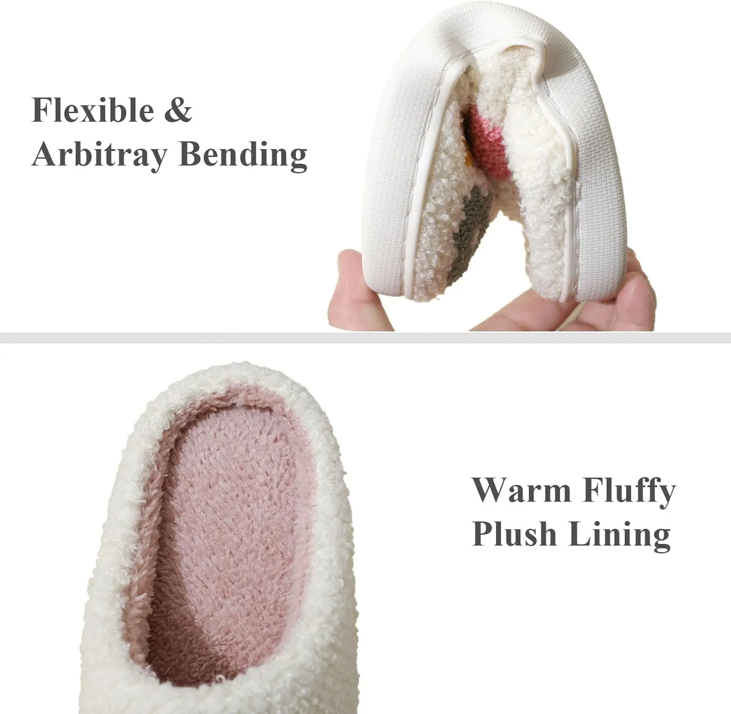 Womens Mens Slip on House Slippers Memory Foam Slippers Scuff Outdoor Indoor Warm Plush Bedroom Shoes
