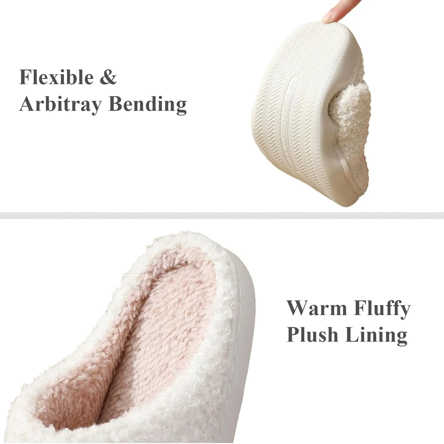 Womens Mens Slip on House Slippers Memory Foam Slippers Scuff Outdoor Indoor Warm Plush Bedroom Shoes